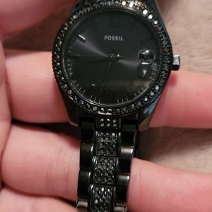 Black Fossil Dress Watch 